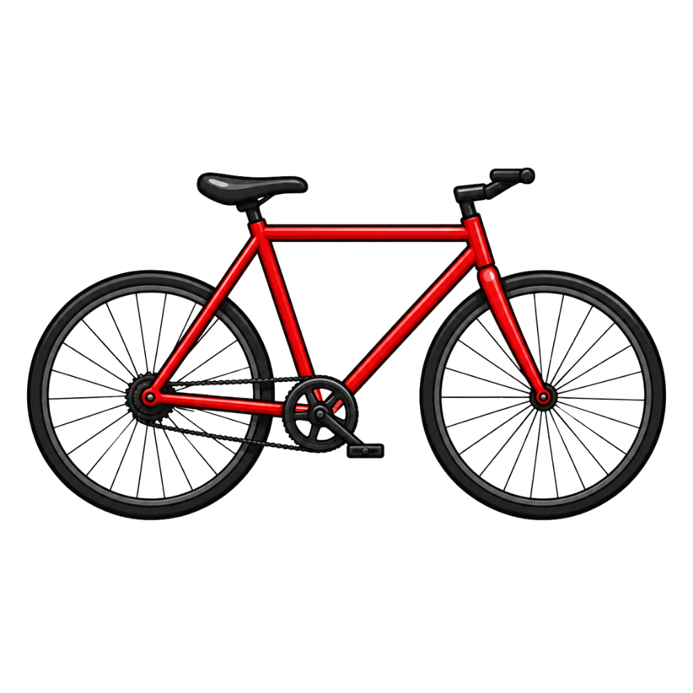 Bicicleta roja para el recorrido